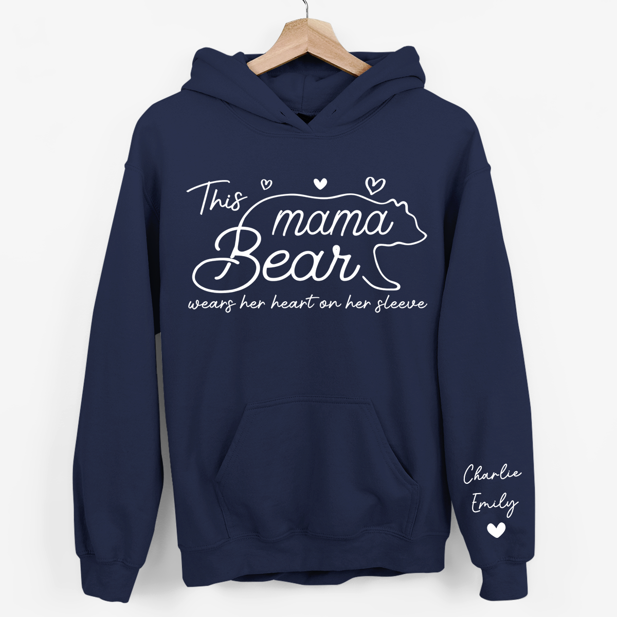 This Mama Bear Wears Her Heart On Her Sleeve - Family Custom Unisex Sweatshirt