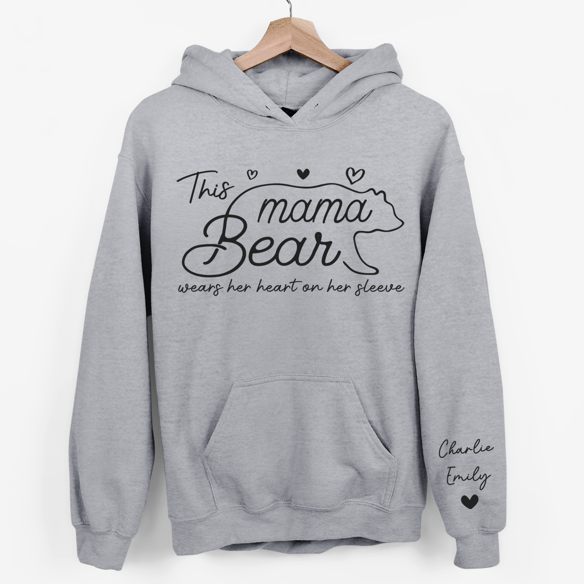 This Mama Bear Wears Her Heart On Her Sleeve - Family Custom Unisex Sweatshirt