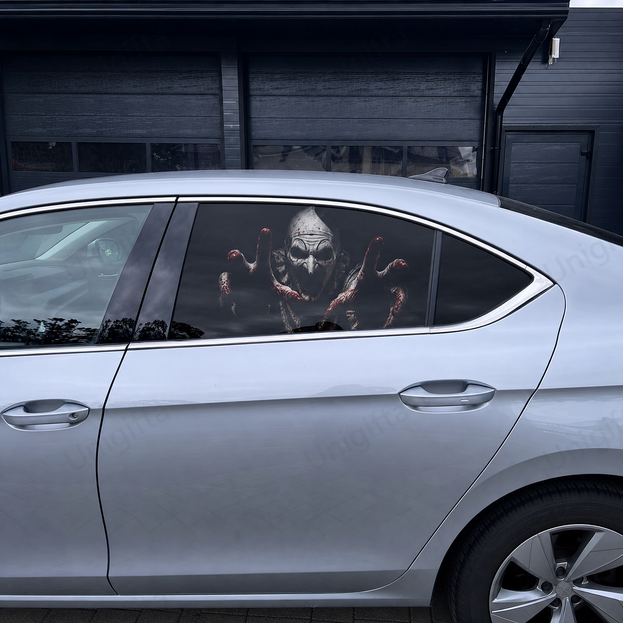 "Who's Sitting Behind You?" Horror Car Window Decals(Universal Fit)—Halloween Series