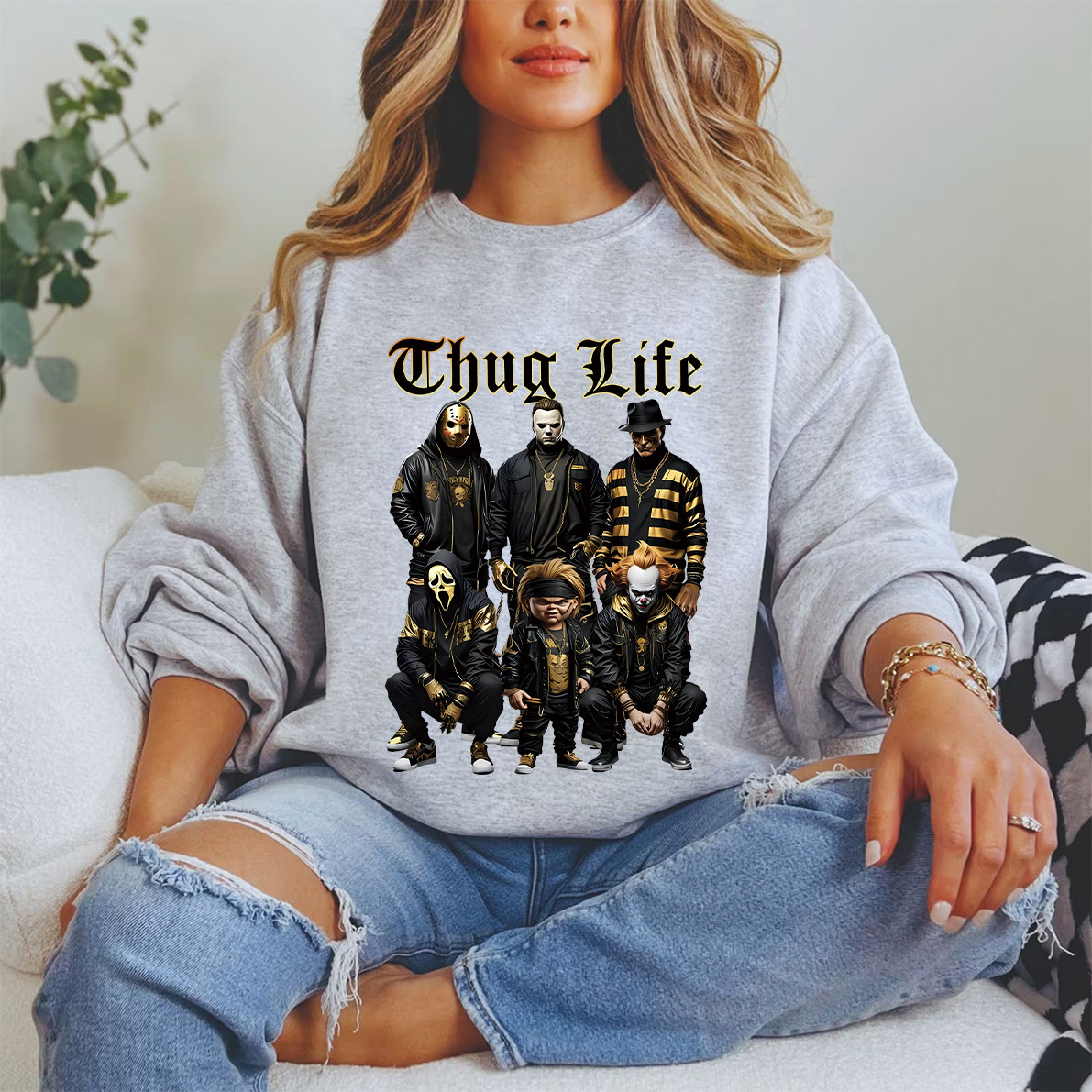 Halloween Black Gold Thug Life Shirt