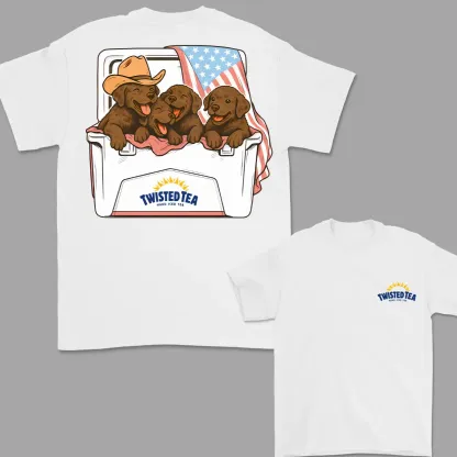 4th Of July T-Shirt Chocolate Labrador T-shirt