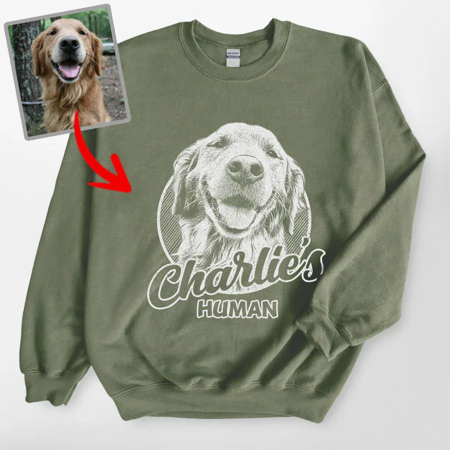Personalized Pet Portrait Crewneck Sweatshirts