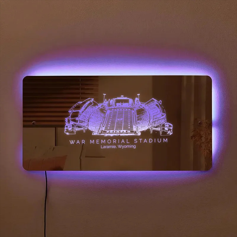 War Memorial Stadium Mirror Light-Gifts For Sports Lovers、Razorbacks、NCAA、Arkansas