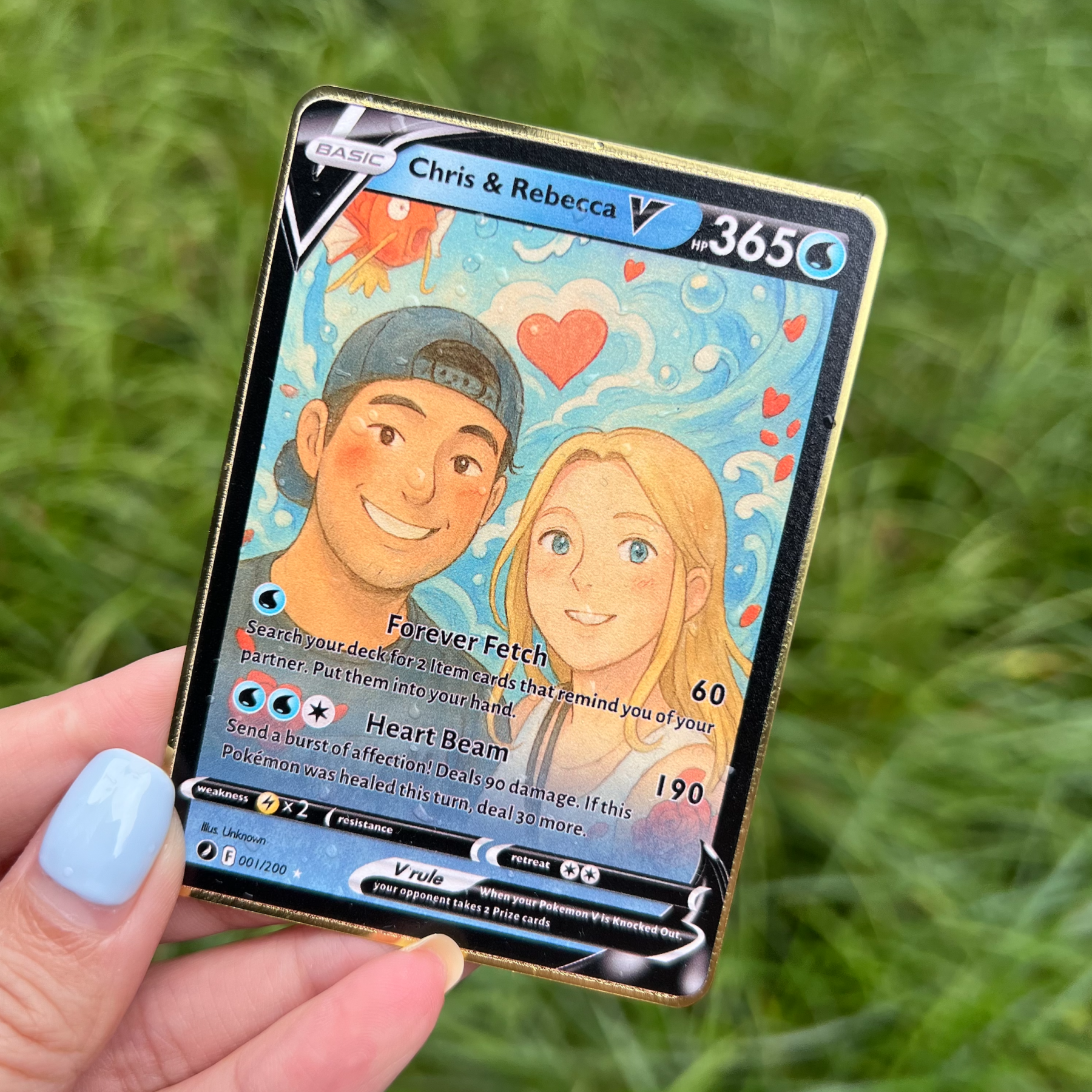 Custom Anime PokeLove 8 Types V Card For Couples