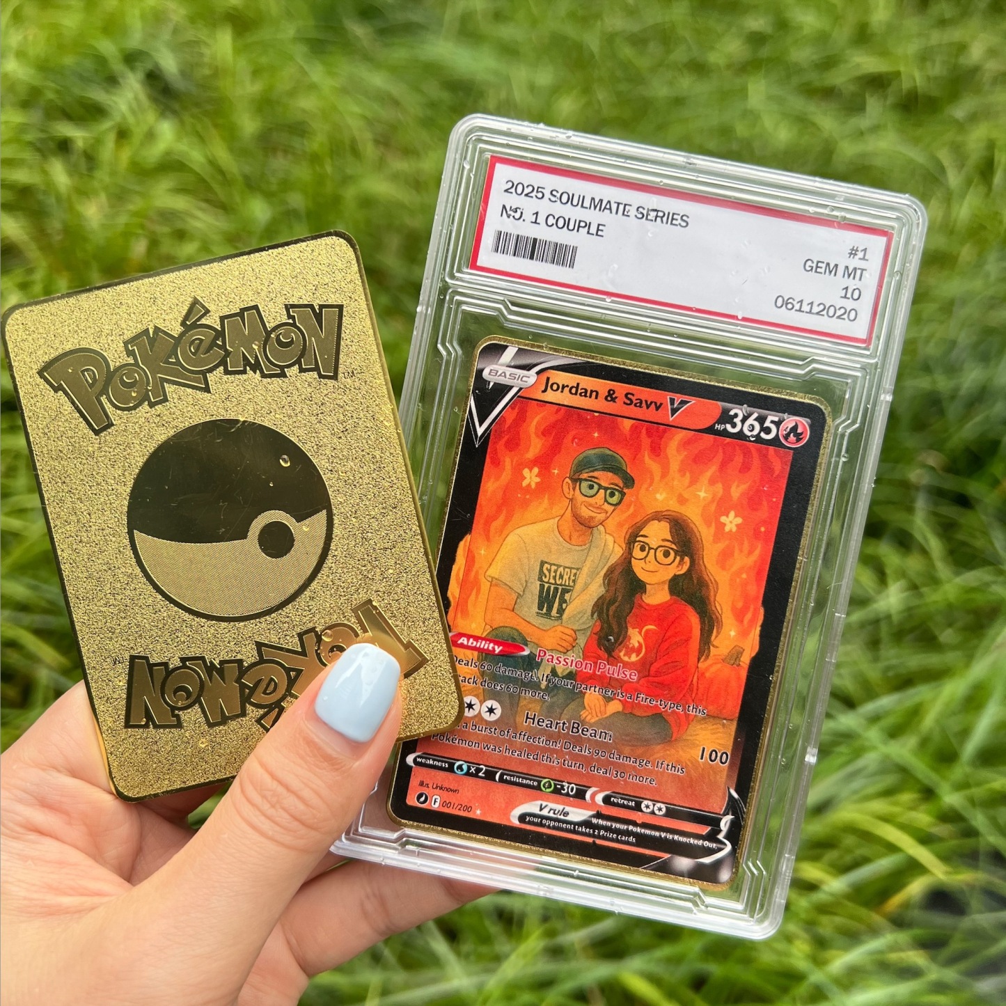 Custom Anime PokeLove 8 Types V Card For Couples