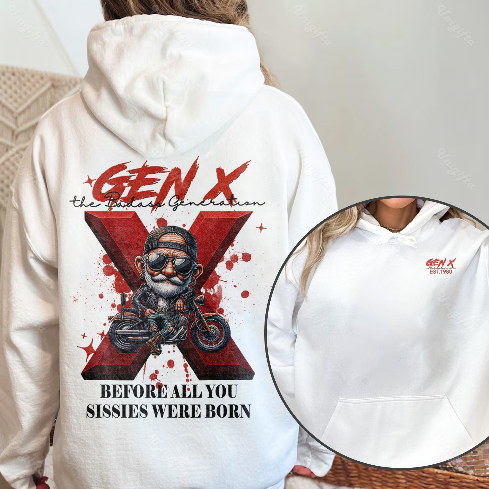 Custom Cool Biker Gen X T-shirt