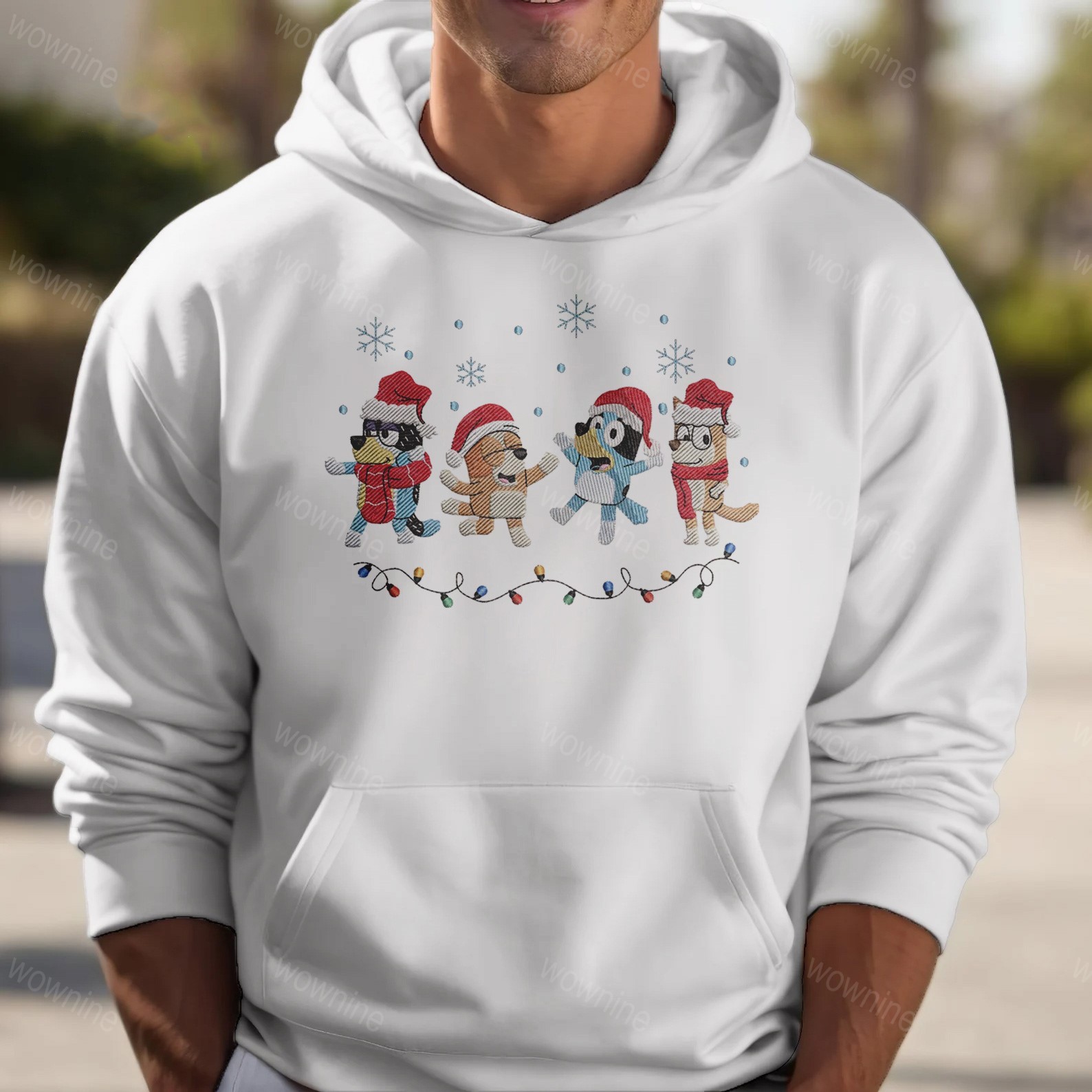 Christmas Dog Family Embroidered Sweatshirt, Cute Dogs Embroidered Hoodie, Dog Lover Embroidered Sweater