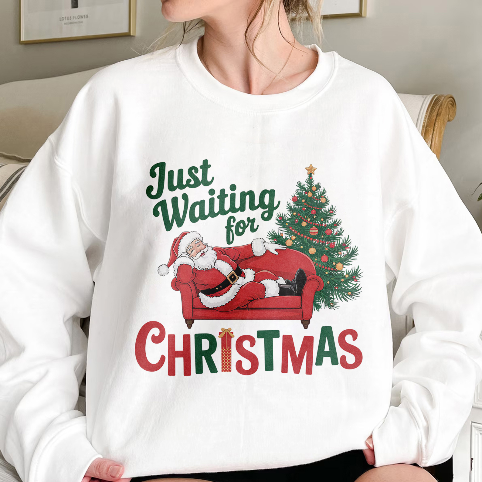 Just Waiting For Christmas Sweatshirt