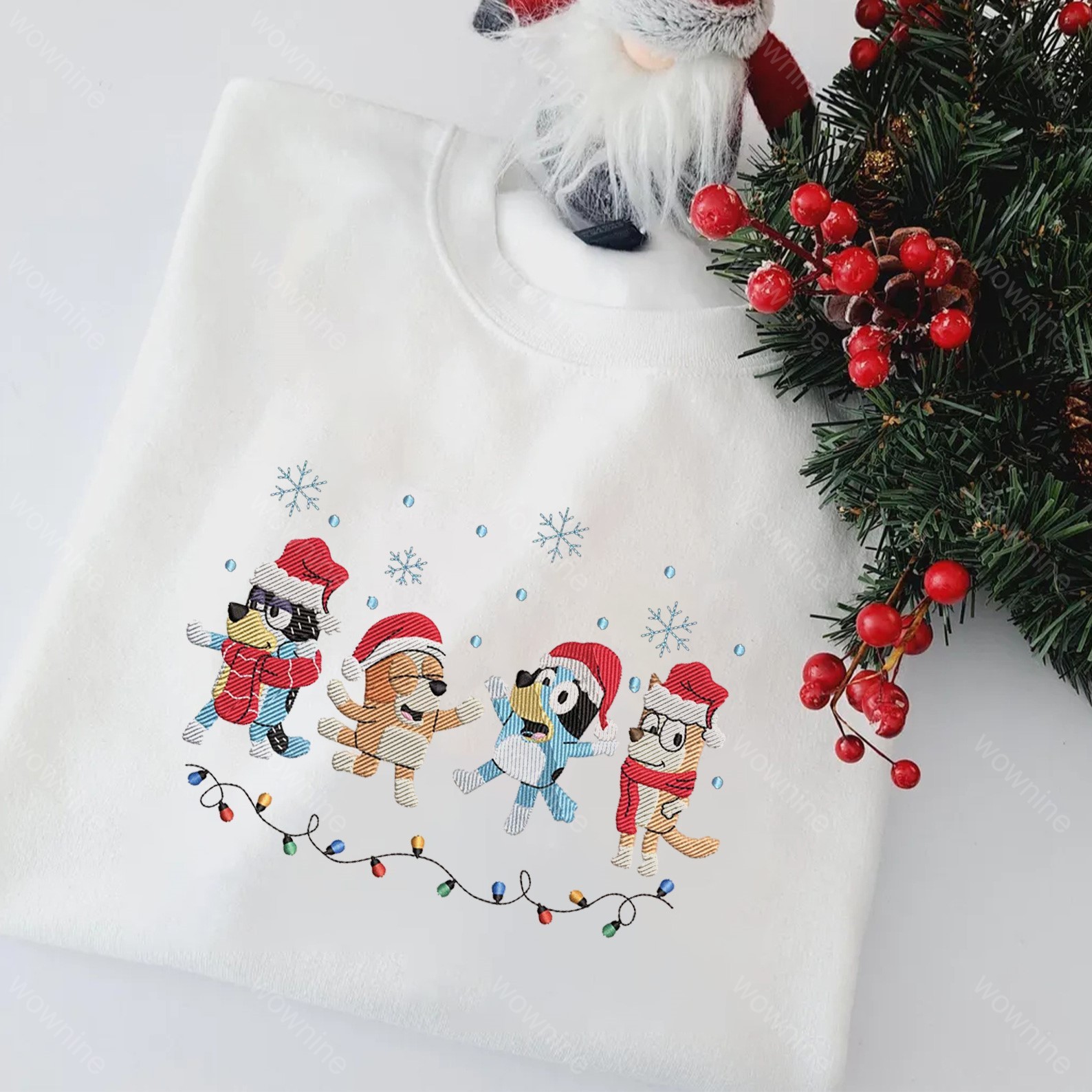 Christmas Dog Family Embroidered Sweatshirt, Cute Dogs Embroidered Hoodie, Dog Lover Embroidered Sweater