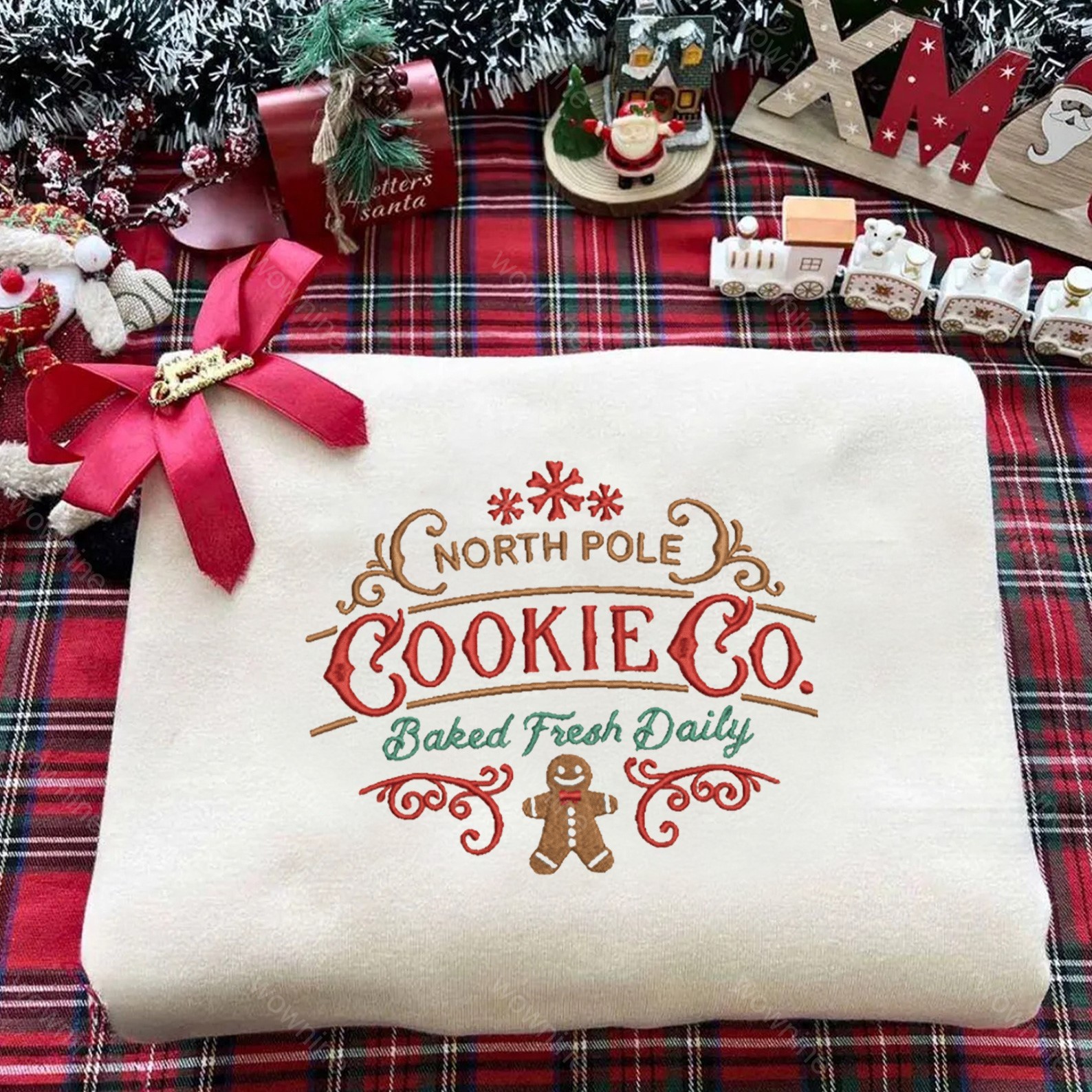 North Pole Cookie Co Embroidered Sweatshirt Embroidered Crewneck unisex Sweatshirt