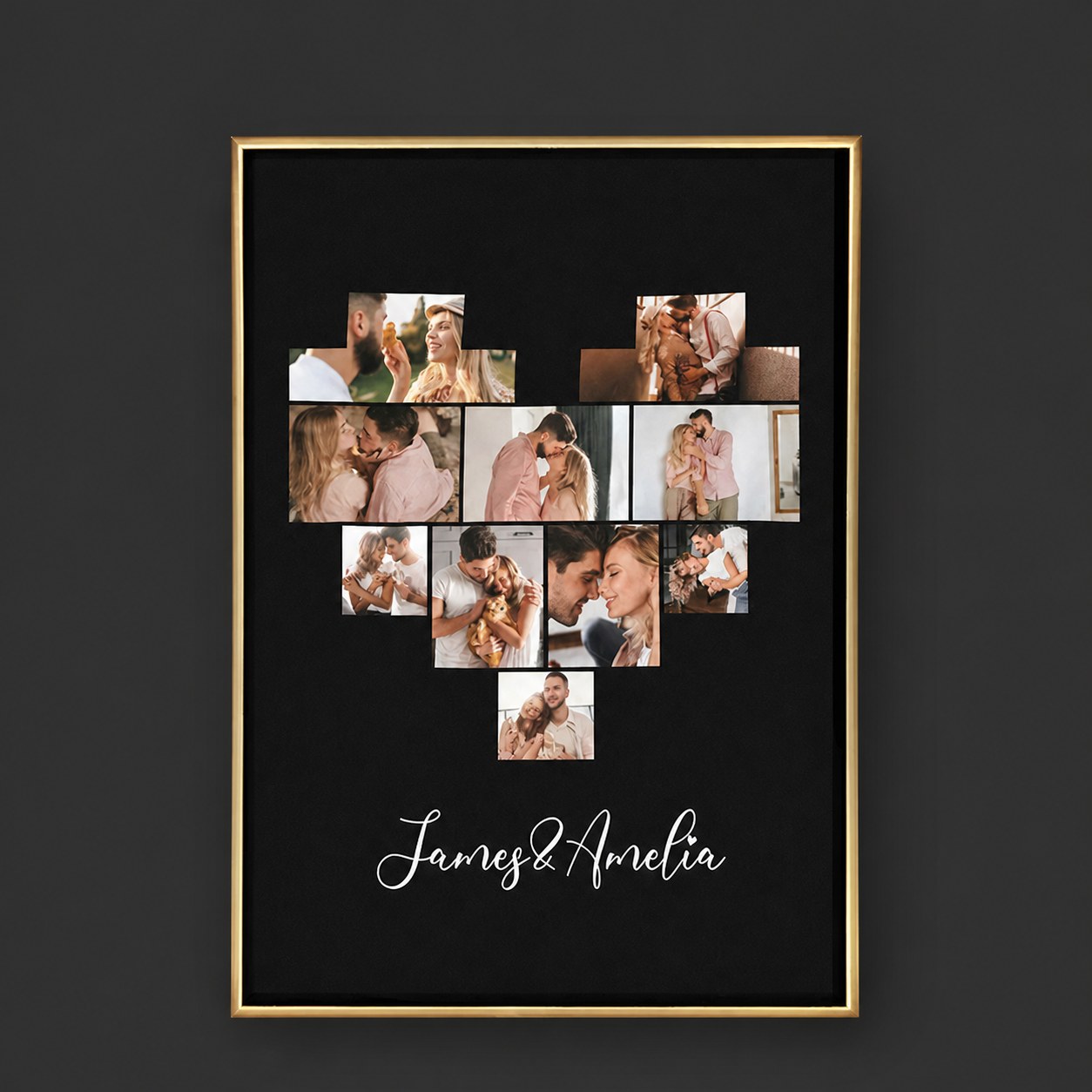💫Personalized Family Heart Photos Mirror Light Box💫