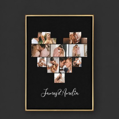 💫Personalized Family Heart Photos Mirror Light Box💫