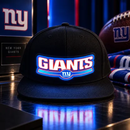 New York Giants LED Light-Up Football Fan Snapback Cap