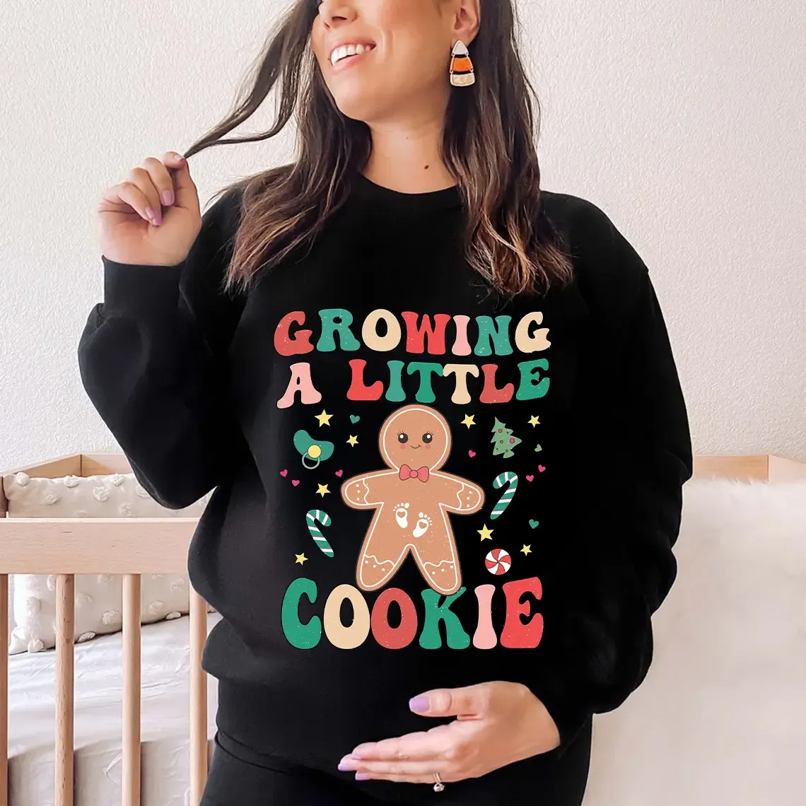 Growing a Little Cookie Pregnancy Announcement Sweatshirt