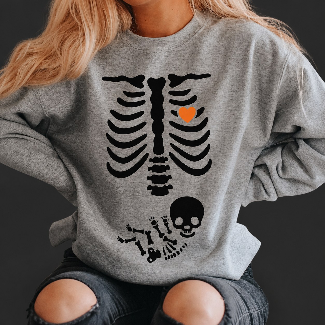 🕸️Skeleton Halloween Maternity Sweatshirt🕸️