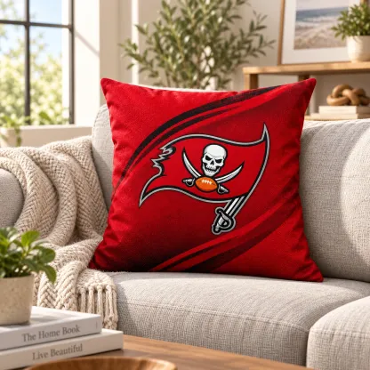 Tampa Bay Buccaneers Football Throw Pillow - living room sofa styling