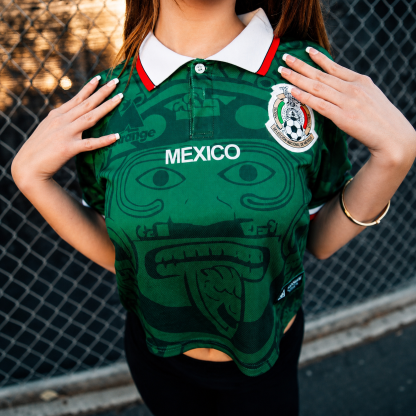 Mexico 2026 World Cup Aztec Graphic Crop Soccer Jersey 