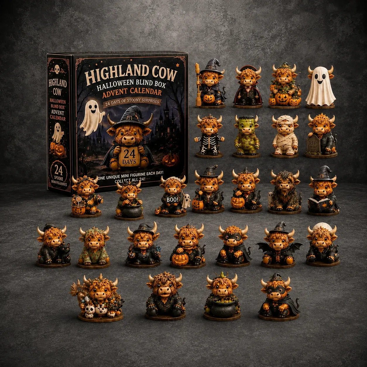 2026 Highland Cow Halloween Advent Calendar - 24-Day Countdown