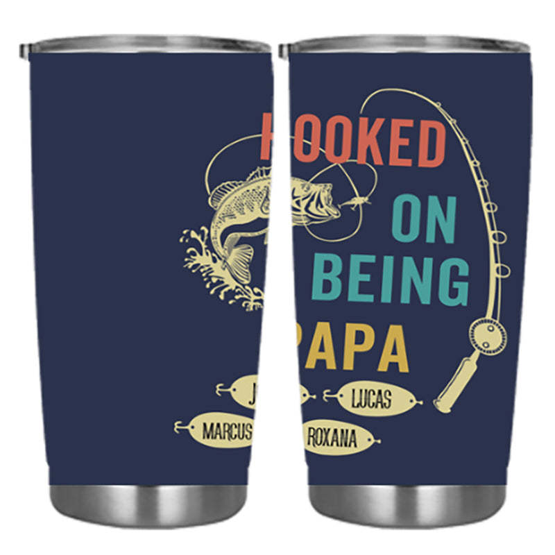 HOOKED ON BEING Custom Stainless Steel Tumbler