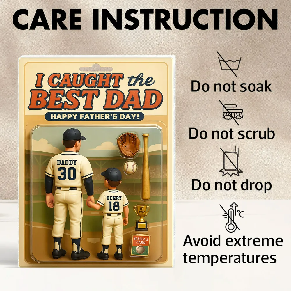 We Caught the Best Dad Baseball Custom Figure Personalized Acrylic Block Plaque
