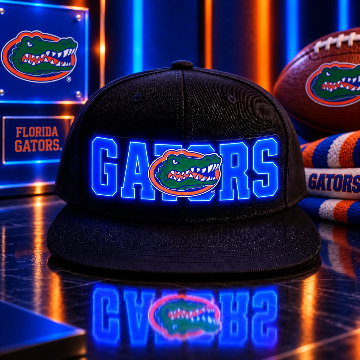 Florida Gators LED Light-Up College Football Fan Snapback Cap