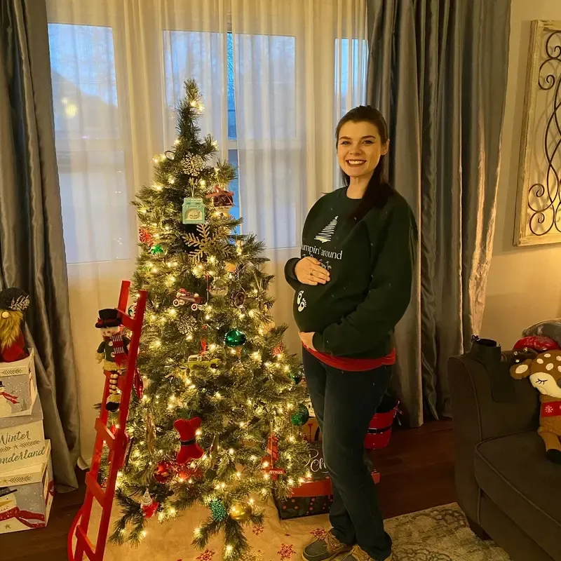 Bumpin around the Christmas tree Pregnancy Announcement sweatshirt