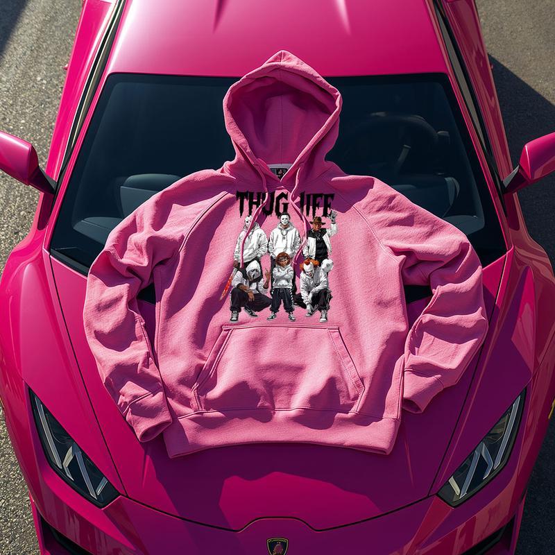 Thug Life Horror Characters Streetwear - Crewneck & Hoodie with Hip-Hop Inspired Graphic