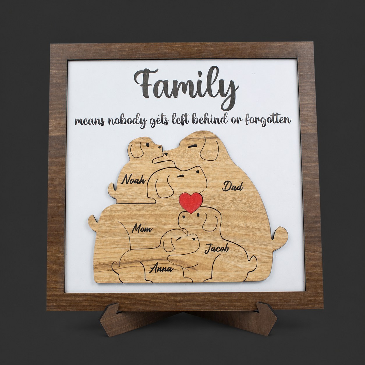 Personalized Dog Family Puzzle Wooden Sign