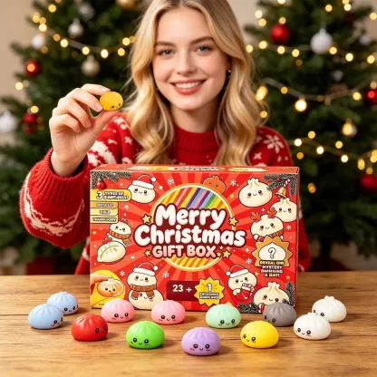 Red dumpling squishy advent calendar details