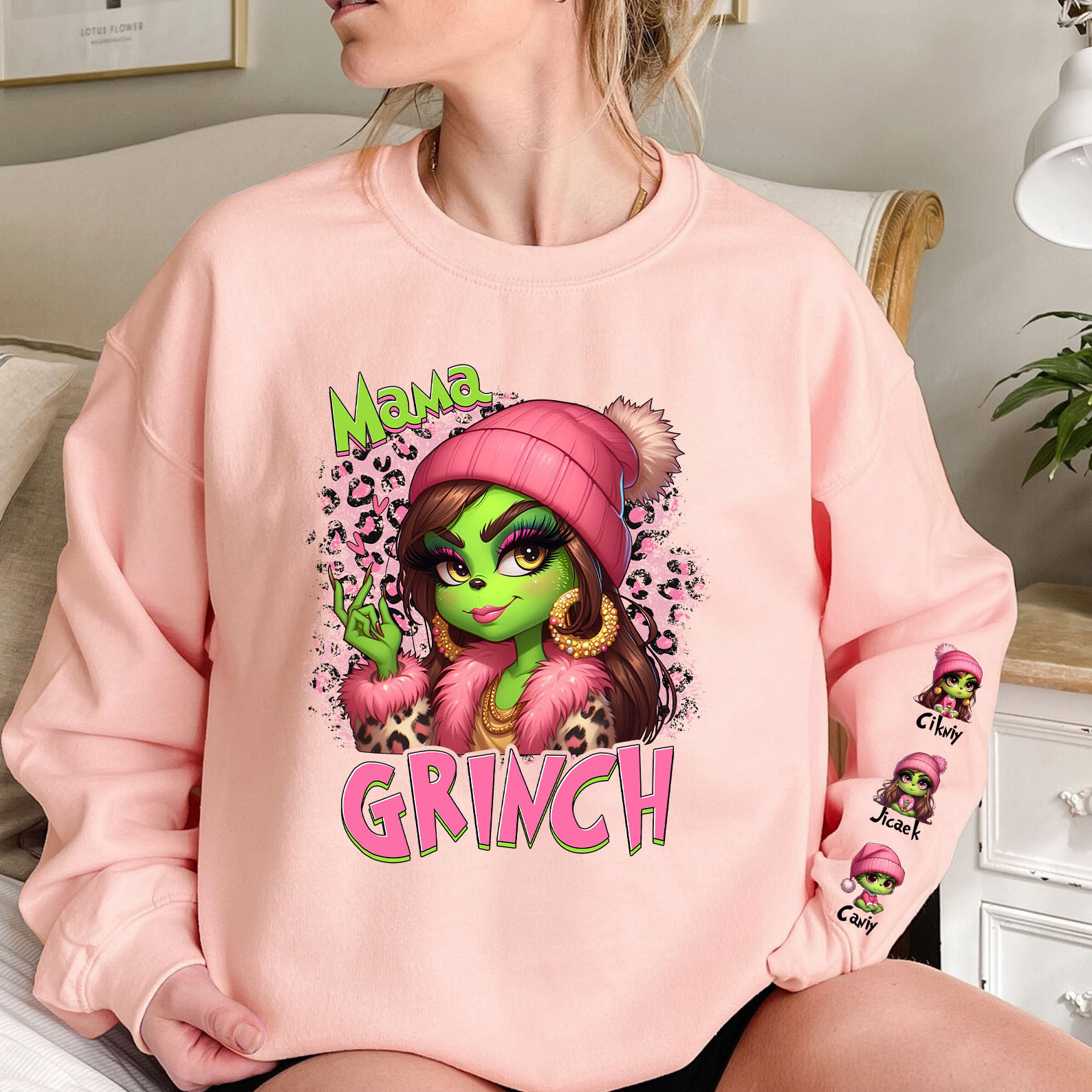 Custom Christmas Mama Kid Name T-Shirt/Sweatshirt/Hoodie