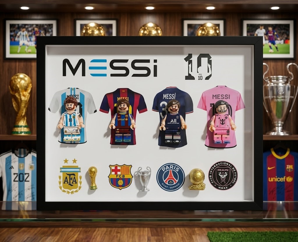 Lionel Messi 3D Mini Jersey & Figure Display Case | Collector's Edition