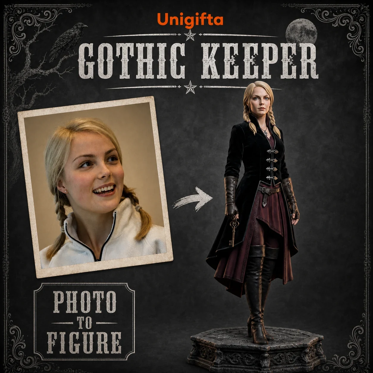 Custom Gothic Castle Figurine – Personalized 3D Avatar