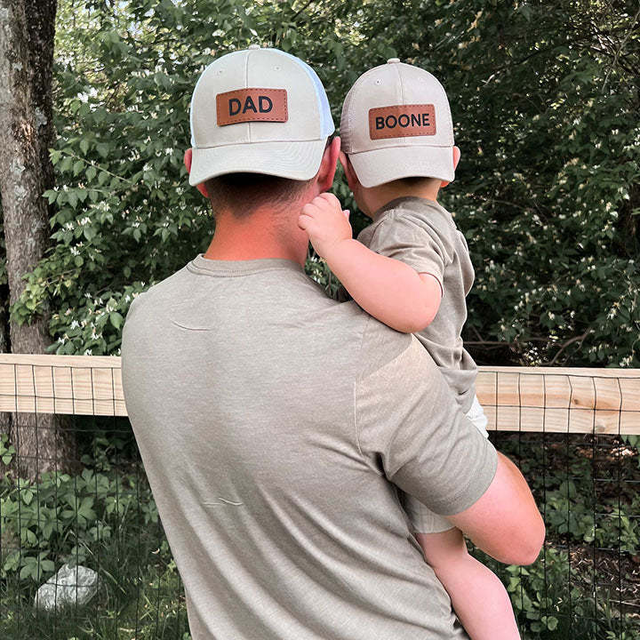 Custom Father & Children Leather Patch Hat