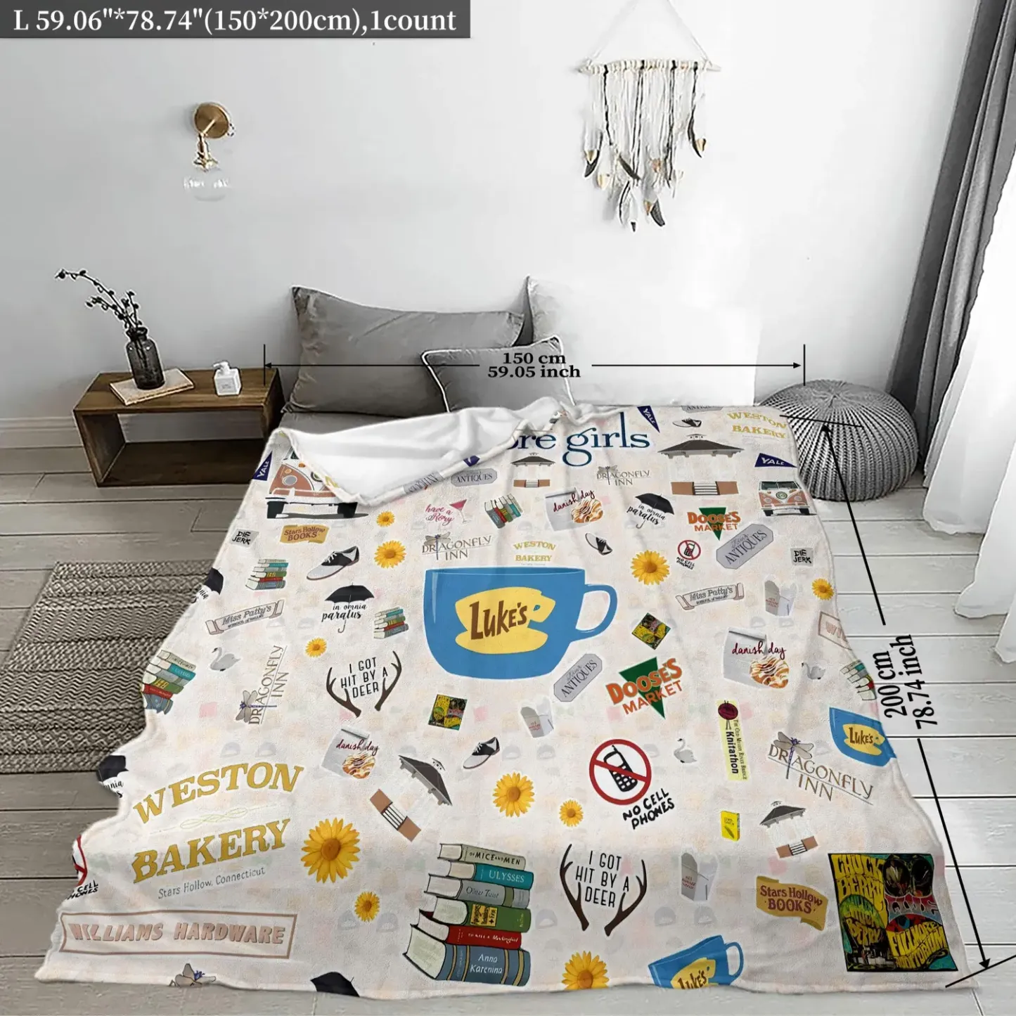 Gilmore Girls Comfy Throw Flannel Fleece Blanket