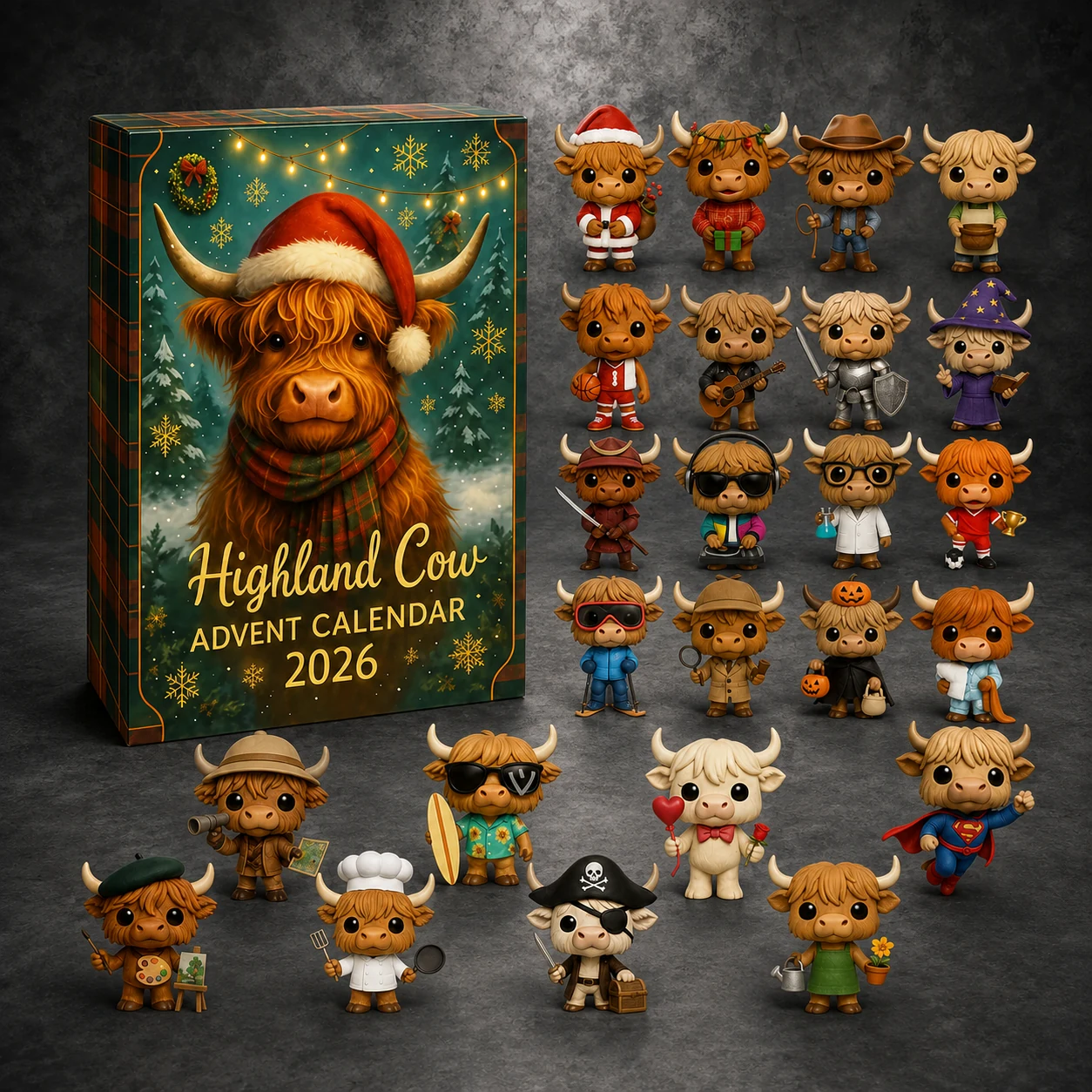 2026 highland cow advent calendar