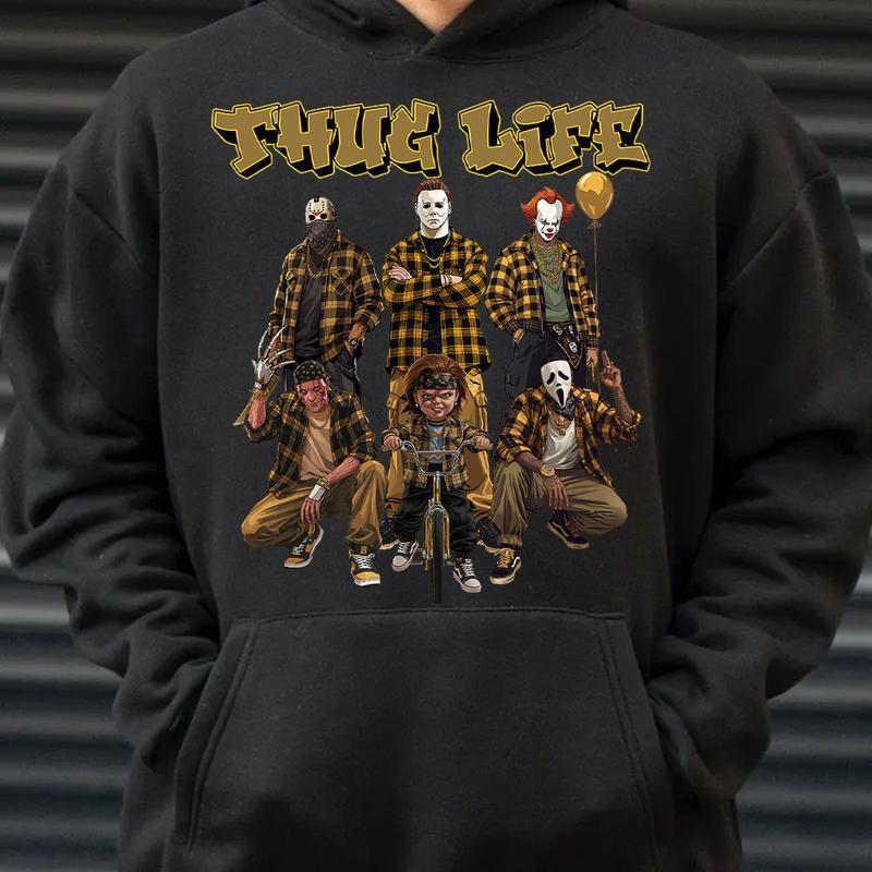 Halloween Thug Life Horror IP Graphic Apparel - Streetwear T-Shirt, Crewneck & Hoodie