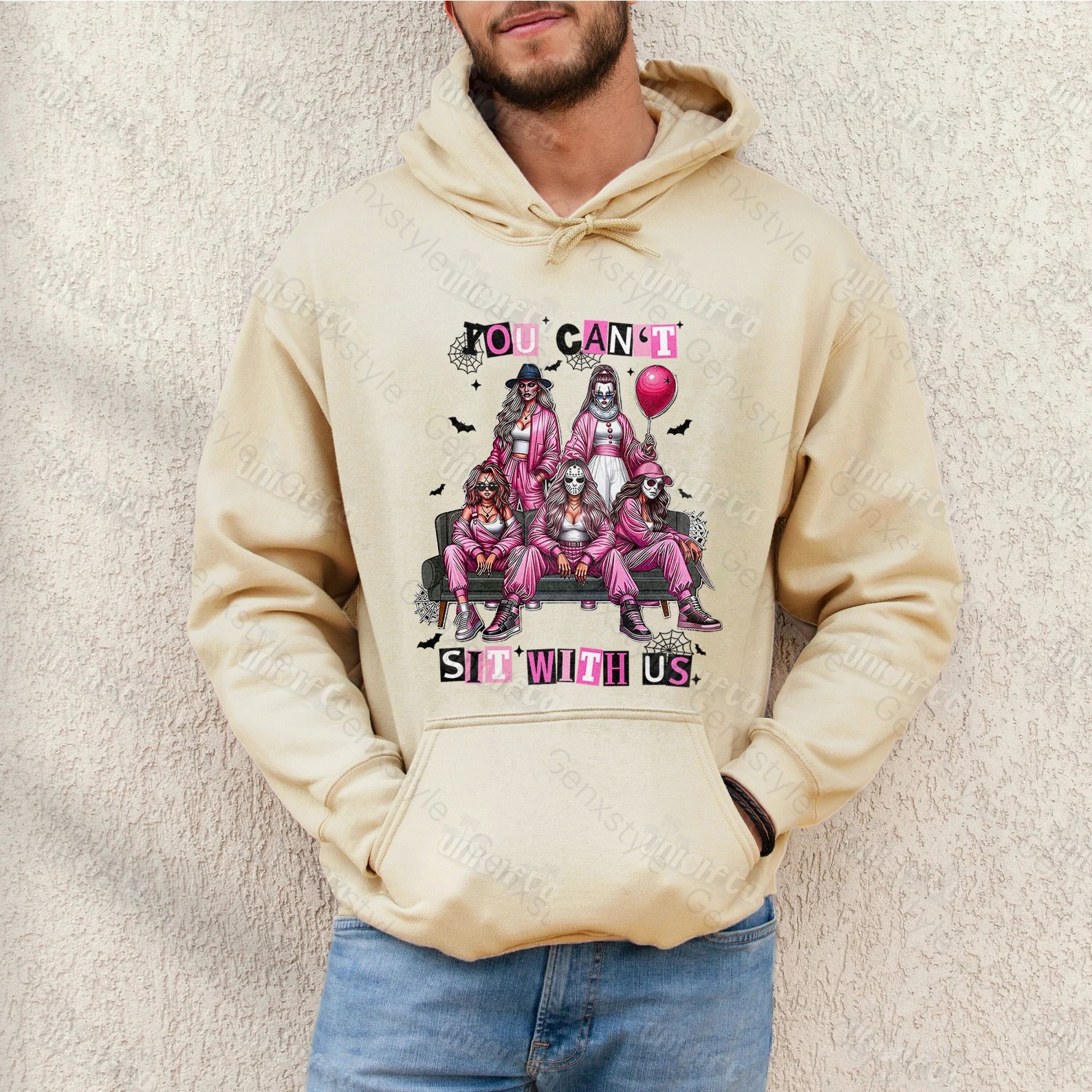 "Spooky Mean Girls" You Can't Sit With Us Halloween Crewneck Sweatshirt (Multi-Color)