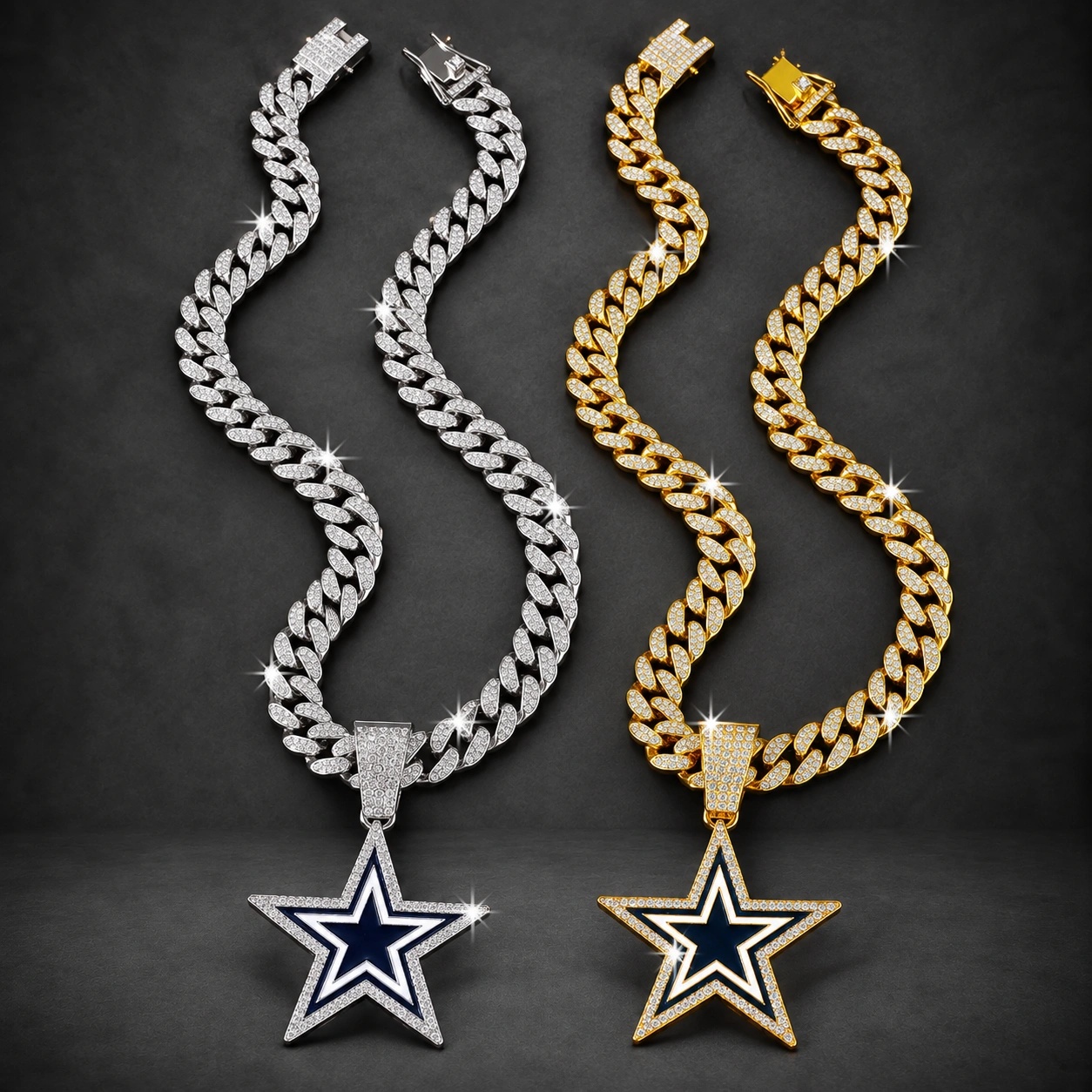 Football Team Cuban Link Pendant Necklace