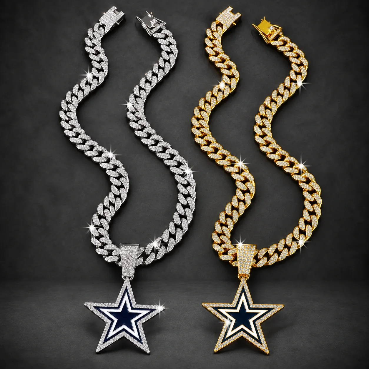 Football Team Cuban Link Pendant Necklace