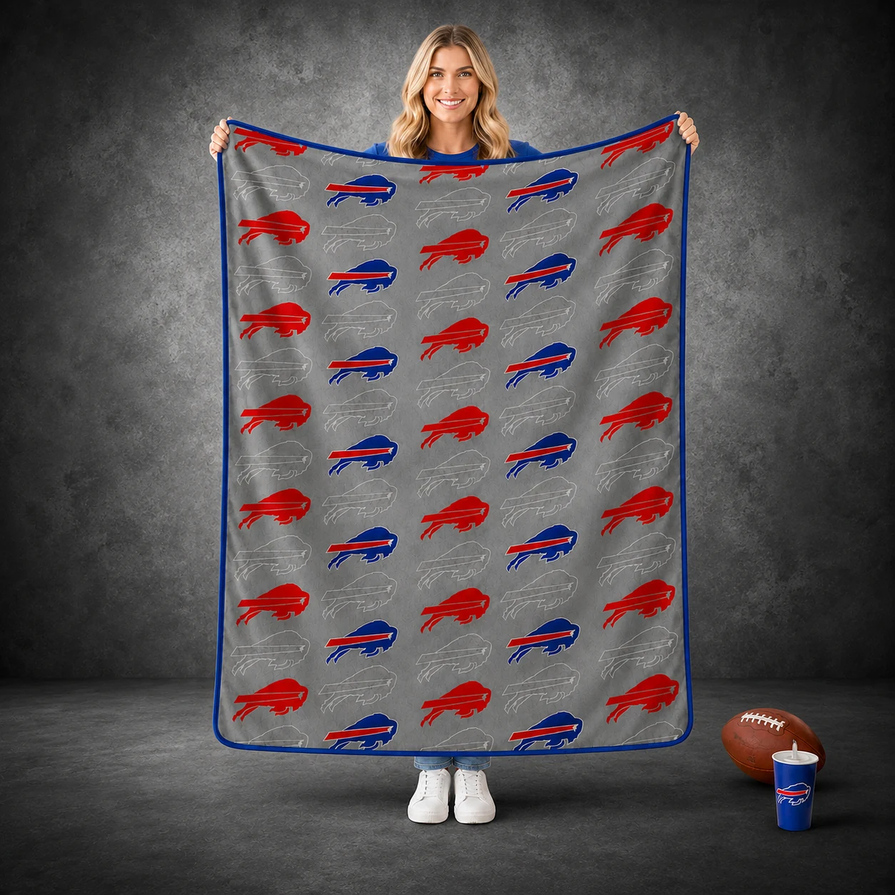 Football Team Pattern Flannel Blanket