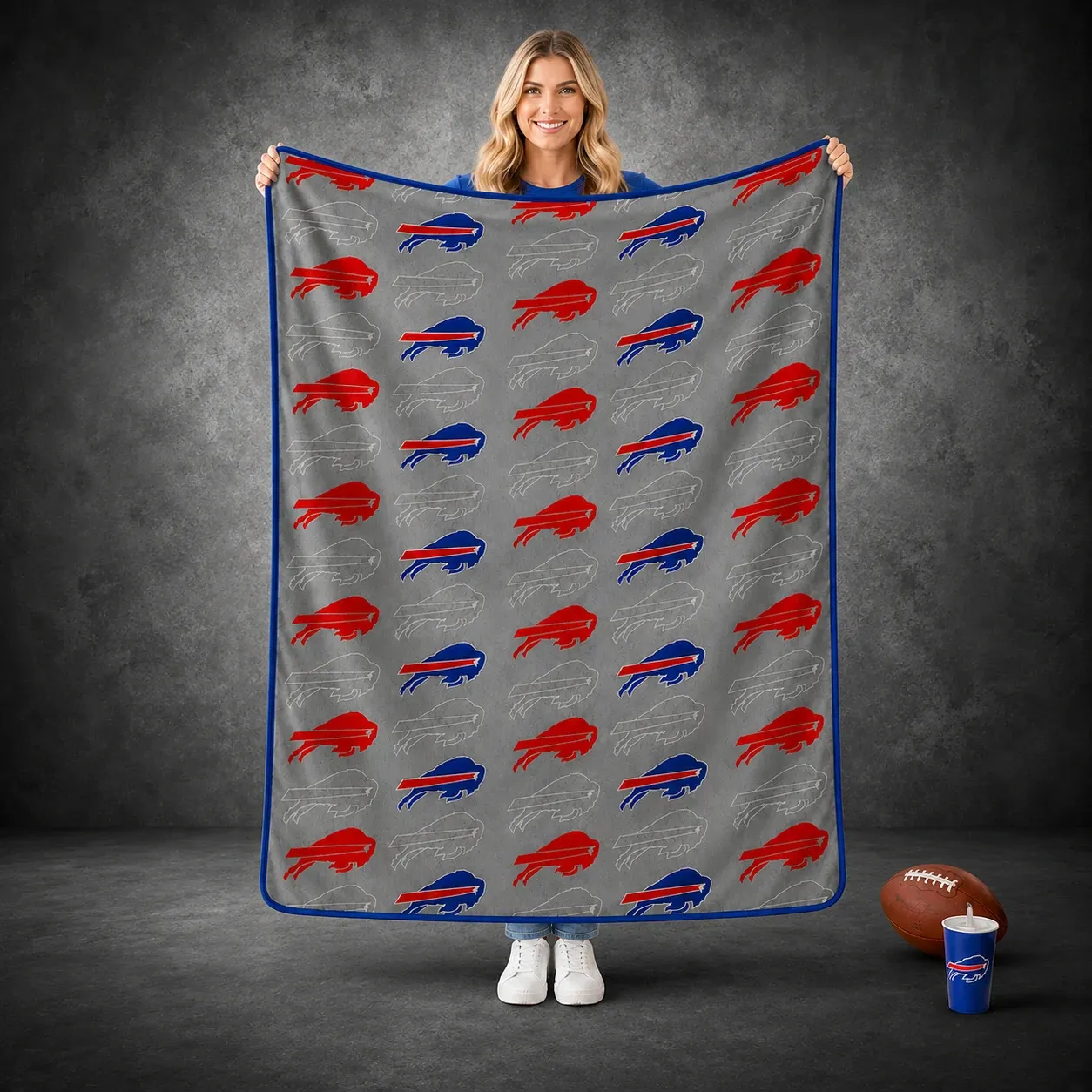 Football Team Pattern Flannel Blanket