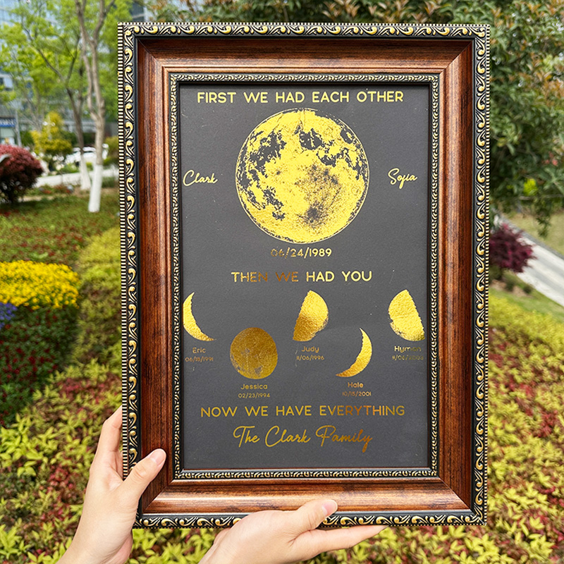 First We Had Each Other Custom Moon Phase Frame With Text & Date