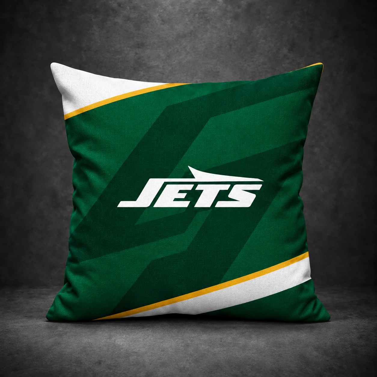 New York Jets Football Throw Pillow - studio front view