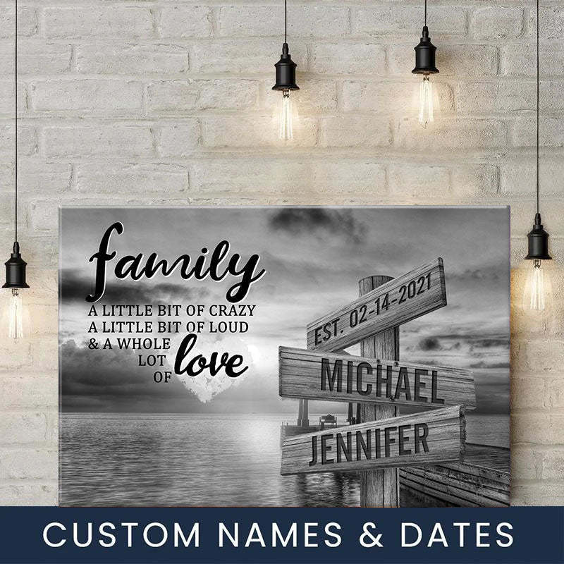 Coast Sunset A Little Whole Lot of Love Multi-Names Premium Canvas #1