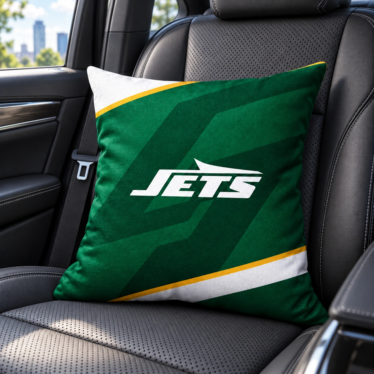 New York Jets Football Throw Pillow - car seat styling
