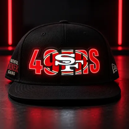 San Francisco 49ers LED Light-Up Football Fan Snapback Cap