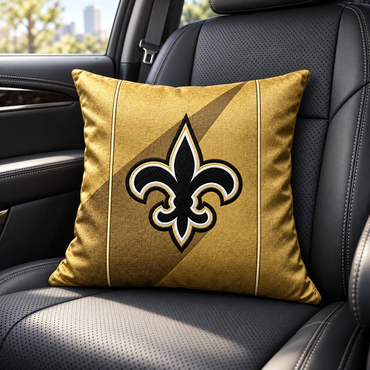 New Orleans Saints Football Throw Pillow - car seat styling