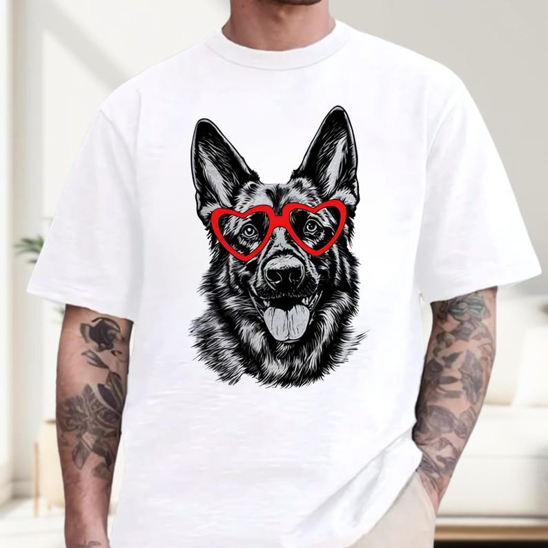 Custom Pet Photo Sweatshirt – Personalized Heart Glasses Sketch Pullover