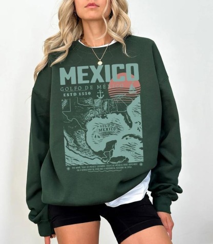 Gulf of Mexico Shirt, Golfo de México 1550 Retro Vintage Art Shirt