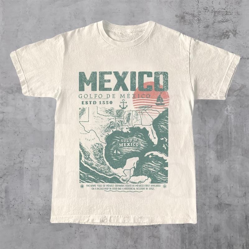 Gulf of Mexico Shirt, Golfo de México 1550 Retro Vintage Art Shirt